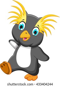funny king penguin cartoon running