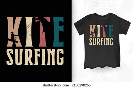 Funny Kitesurfing Retro Vintage T-shirt Design