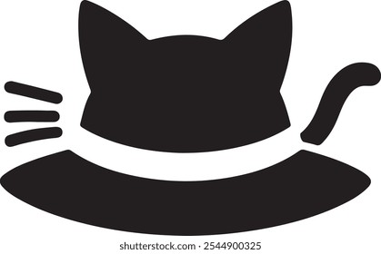 funny kitten cat hat vector illustration