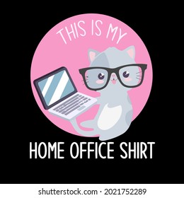 funny kitten in home office wo jersey long design vector illustration for use in design and print wall art poster canvas