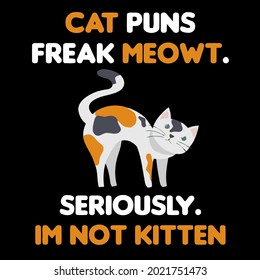 funny kitten puns cool animal kitty pet lovers paw wo t design vector illustration for use in design and print wall art poster canvas