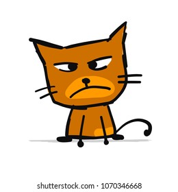 Funny kitten, sketch for your design
