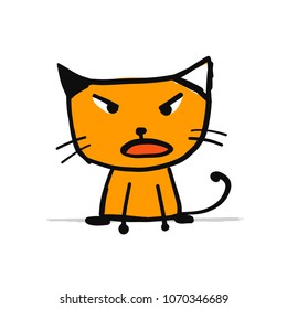 Funny kitten, sketch for your design
