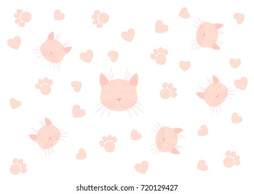 Funny kittens with hearts for kids