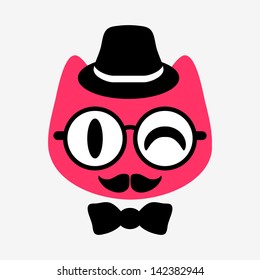 Funny kitty gentleman face
