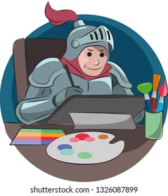 Funny knight designer sticker