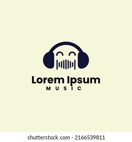 Funny knight music logo. logo for the world of music. merging between headphones and knight head