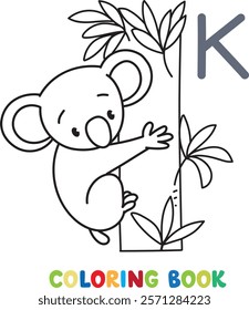 Funny koala. Animals coloring book for kids