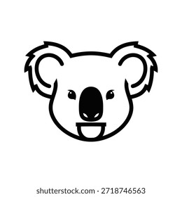 Divertida ilustración de cara de oso koala para niños y Vector familiar