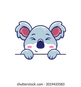 Funny koala cartoon with sweet smile