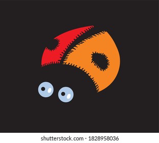Funny ladybird illustration isolated on black background