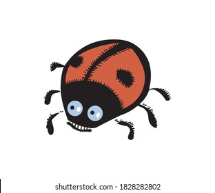 Funny ladybug vector illustration isolated on white background