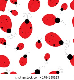 funny ladybugs seamless pattern kids