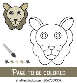 Funny Lamb Face to be colored, the coloring book for preschool kids with easy educational gaming level.