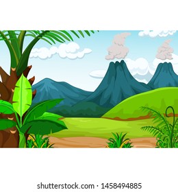 Funny Landscape Cartoon For Your Design