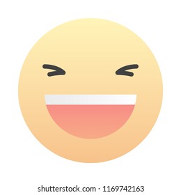 Funny laughing loud Face Emoticon Emoji Sign Face for Social network and apps