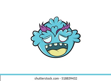 Funny Laughung Emoji face. Unique expressions. Vector Illustration