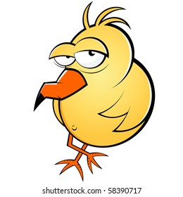 pájaro de caricatura perezoso