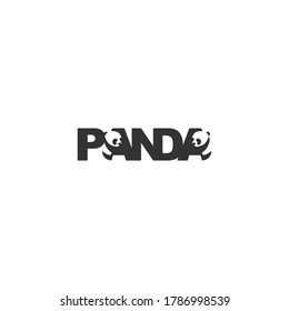 Funny Lazy Logo Panda animal Logotype concept icon.