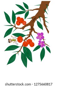 the funny leaves with little bee