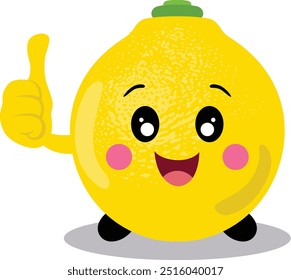 Funny lemon character mascot okay

