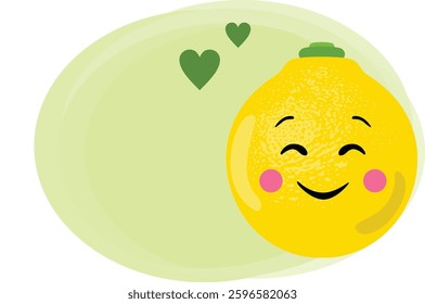Funny lemon with empty label green background
