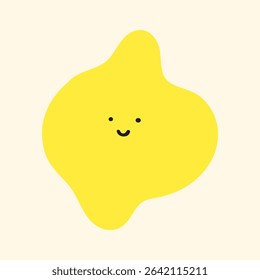 Funny lemon. Food vector design. Flat illustration on yellow background.