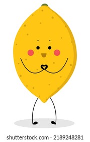 Funny lemon on white background