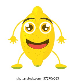 funny lemon smiling greeting vector illustration eps 10