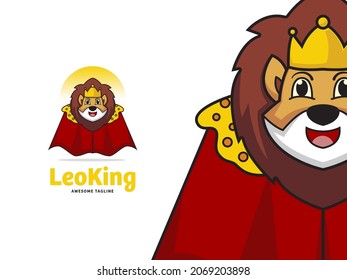 FUNNY LEO LION LOGO MASCOT