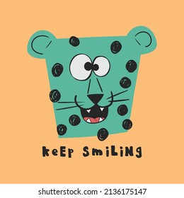 funny leopard head vector illustration 