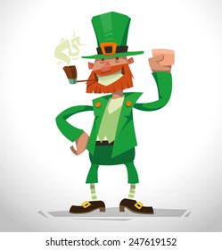 Funny leprechaun, vector
