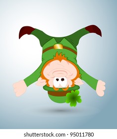 Funny Leprechaun-St. Patrick's Day Cartoon Vector Illustration