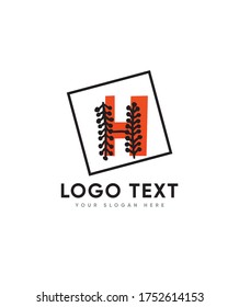 Plantilla de logotipo H de tipo de letra divertida, logotipo de vector para identidad empresarial y de empresa 