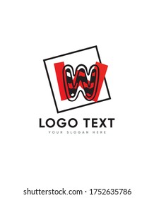 Funny letter type W logo template, Vector logo for business and company identity 