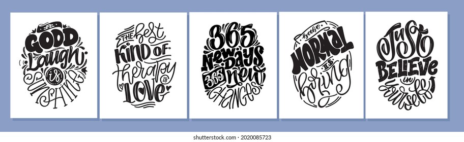 Funny lettering art mega set - hand drawn doodle lettering poster. Lettering for poster, banner, t-shirt.