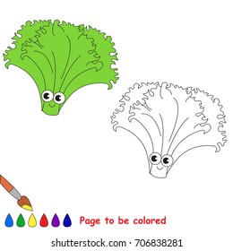 Funny Lettuce to be colored, the coloring book for preschool kids with easy educational gaming level.