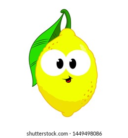 Funny Lettuce salad in cartoon style. Concept Fruits and vegetables. Summer.