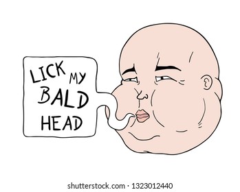 funny lick my bald head message