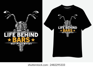 Divertida vida detrás de las rejas Diseño de la camiseta de la motocicleta