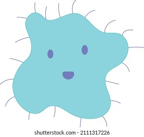 funny light blue bacterium with antennae