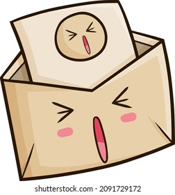 Funny light brow letter character screaming