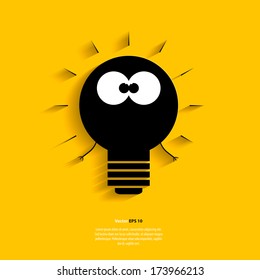 Funny light bulb monster