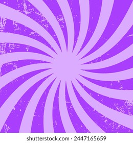 Funny lilac background in the hippie style of the 70s. Waves, swirls, a swirling pattern. Twisted and distorted vector texture in a trendy retro psychedelic style. Vector illustration