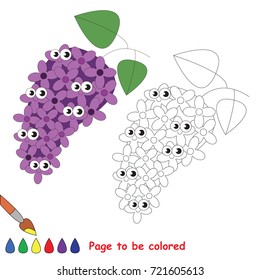 Funny Lilac to be colored, the coloring book for preschool kids with easy educational gaming level.