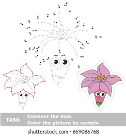 Funny Lilly. Dot to dot educational game for kids.