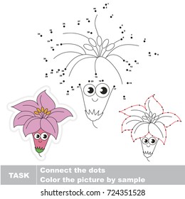Funny Lilly. Dot to dot educational game for kids.