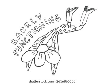Funny line art, comic print, lazy quote sublimation and embroidery design
