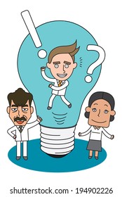 Funny line character illustration Business Story series
