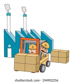 Funny line character illustration Business Story series